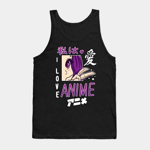 I Love Anime Merch Cosplay Anime Girl Otaku Gift Anime Tank Top by TheTeeBee